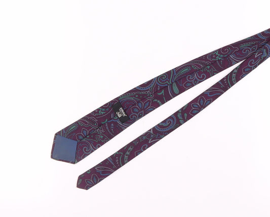 Marks and Spencer Purple Paisley Silk Men's Tie