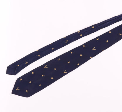 Terylene Men's Blue Animal Print Vintage Tie