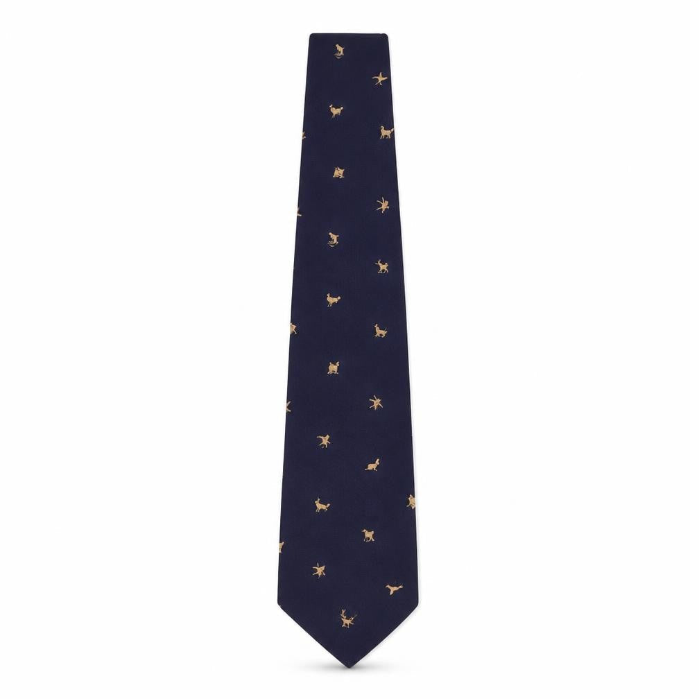Mens Terylene Blue Animal Print 100% Polyester  Tie