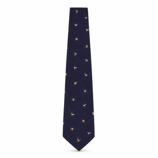 Mens Terylene Blue Animal Print 100% Polyester  Tie
