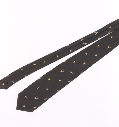 Men's Black Animal Print Polyester Tie