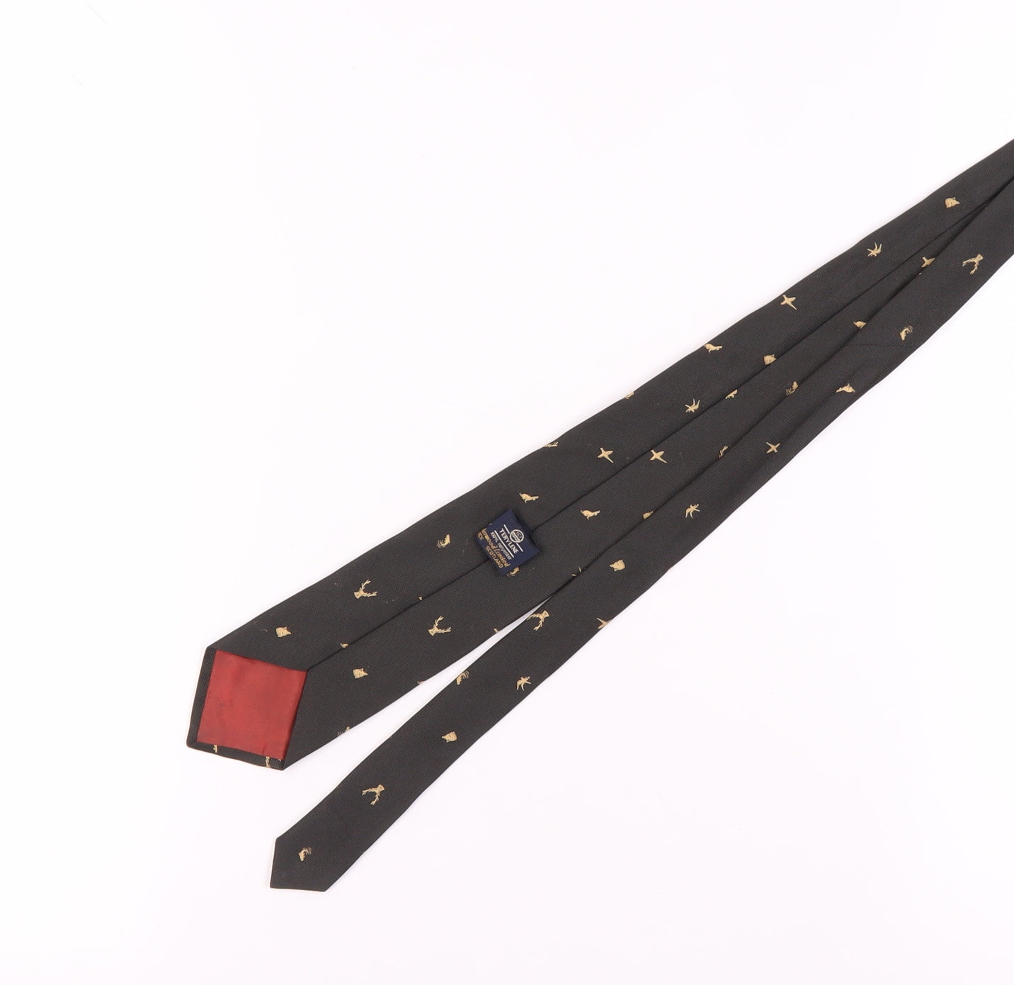 Men's Black Animal Print Polyester Tie