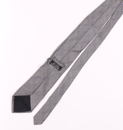 Men's Grey Silk Geometric Pattern Tie, One Size