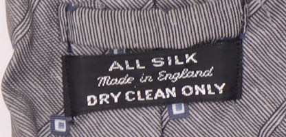 Men's Grey Silk Geometric Pattern Tie, One Size