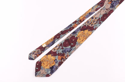 New World Men's Multicoloured Floral Silk Tie