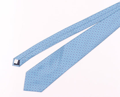 Mens Essentials Blue Geometric 100% Polyester  Tie