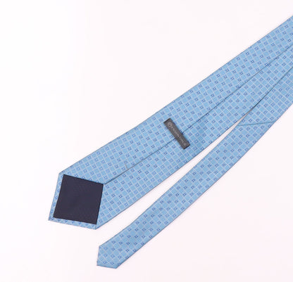 Mens Essentials Blue Geometric 100% Polyester  Tie