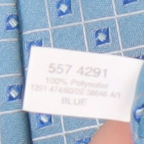 Mens Essentials Blue Geometric 100% Polyester  Tie