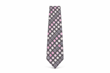 Mens Thomas Nash Grey Polka Dot 100% Silk  Tie