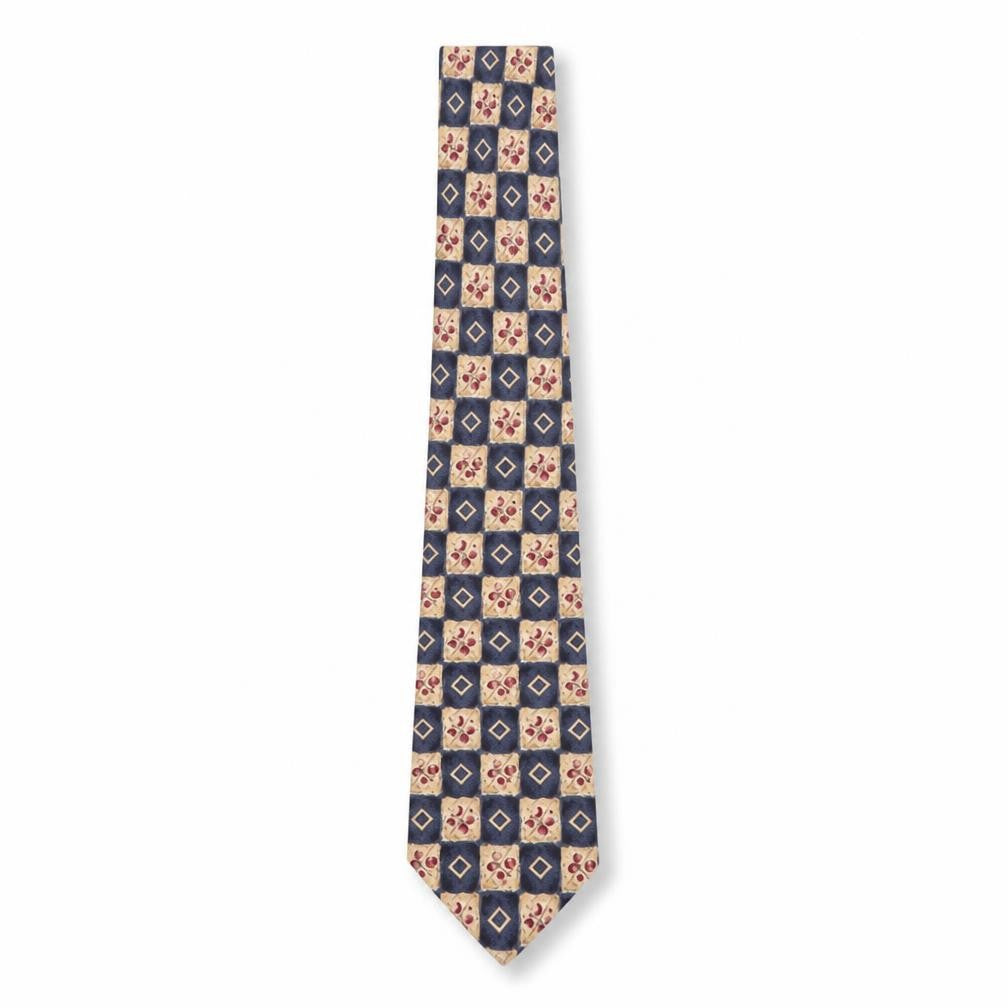 Mens Marks and Spencer Multicoloured Geometric 100% Silk  Tie