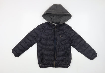 Z&Y Fashion Boys Black Puffer Jacket with Hood 12 Years