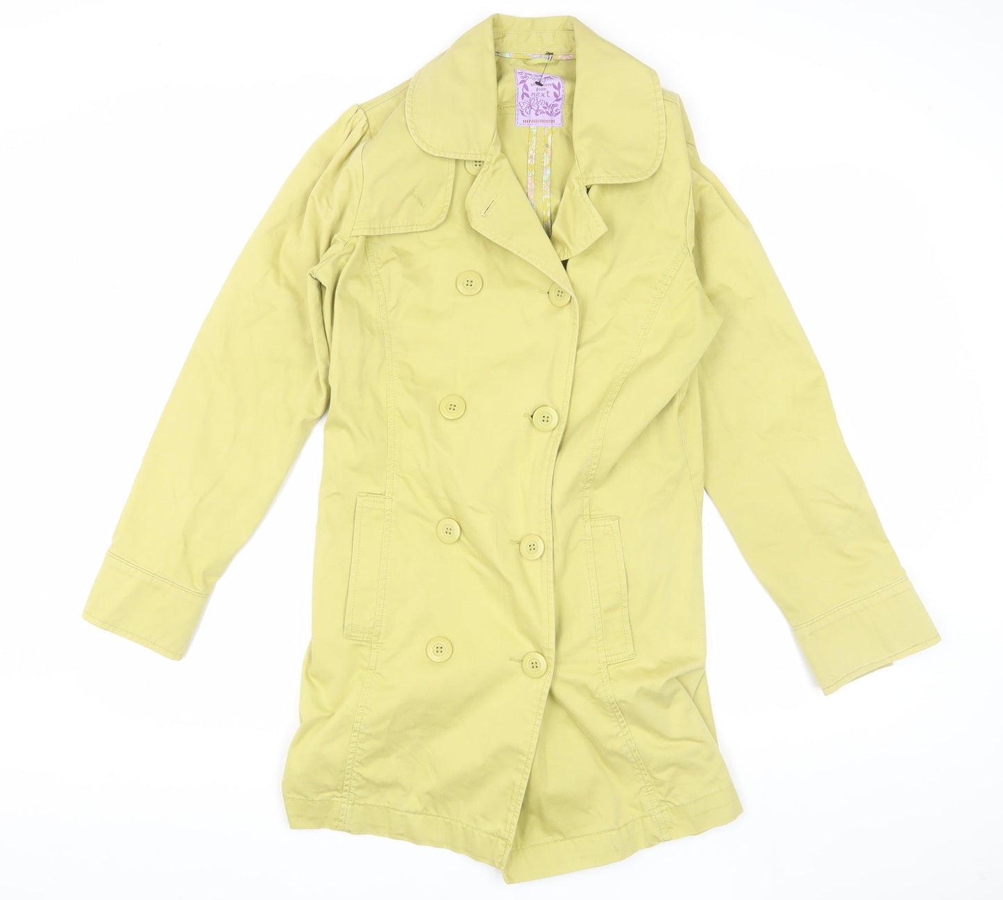Next Girls Green Trench Coat 16 Years Double-Breasted