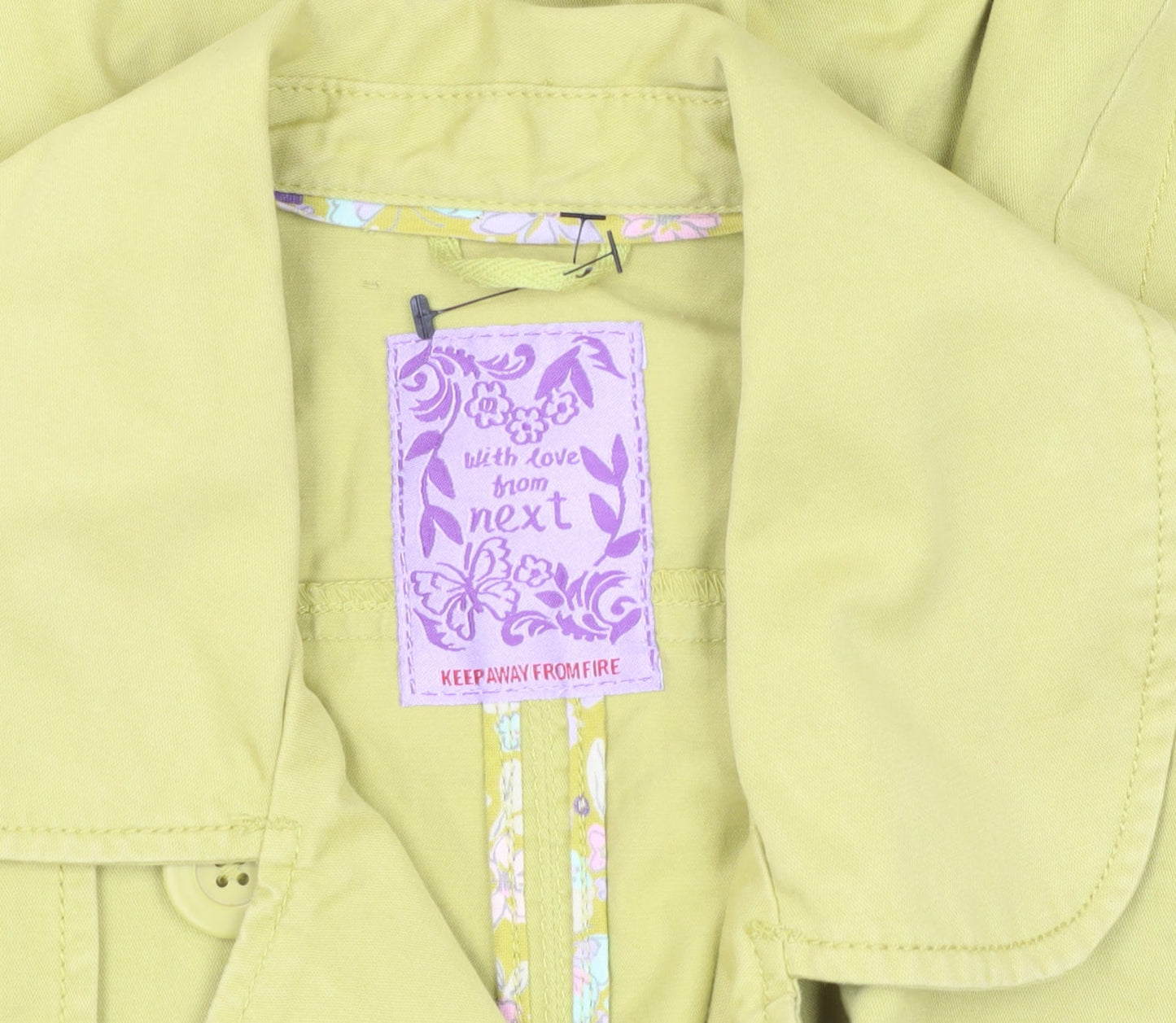 Next Girls Green Trench Coat 16 Years Double-Breasted