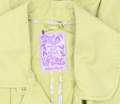 Next Girls Green Trench Coat 16 Years Double-Breasted