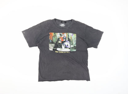 Unisex Adults UK Size S Bershka Black Basic T-Shirt