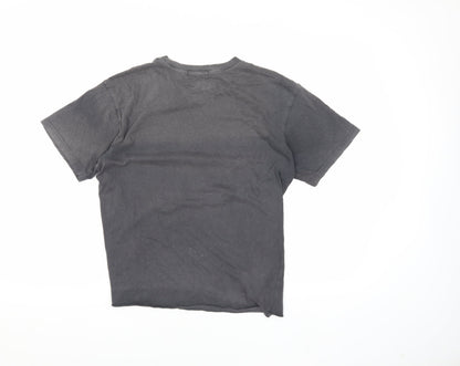 Unisex Adults UK Size S Bershka Black Basic T-Shirt