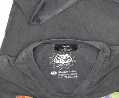 Unisex Adults UK Size S Bershka Black Basic T-Shirt
