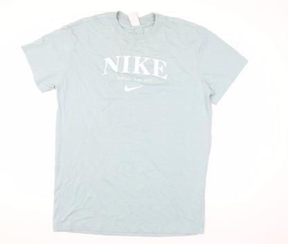 Nike Men’s Blue Athletic Logo T-Shirt - Medium