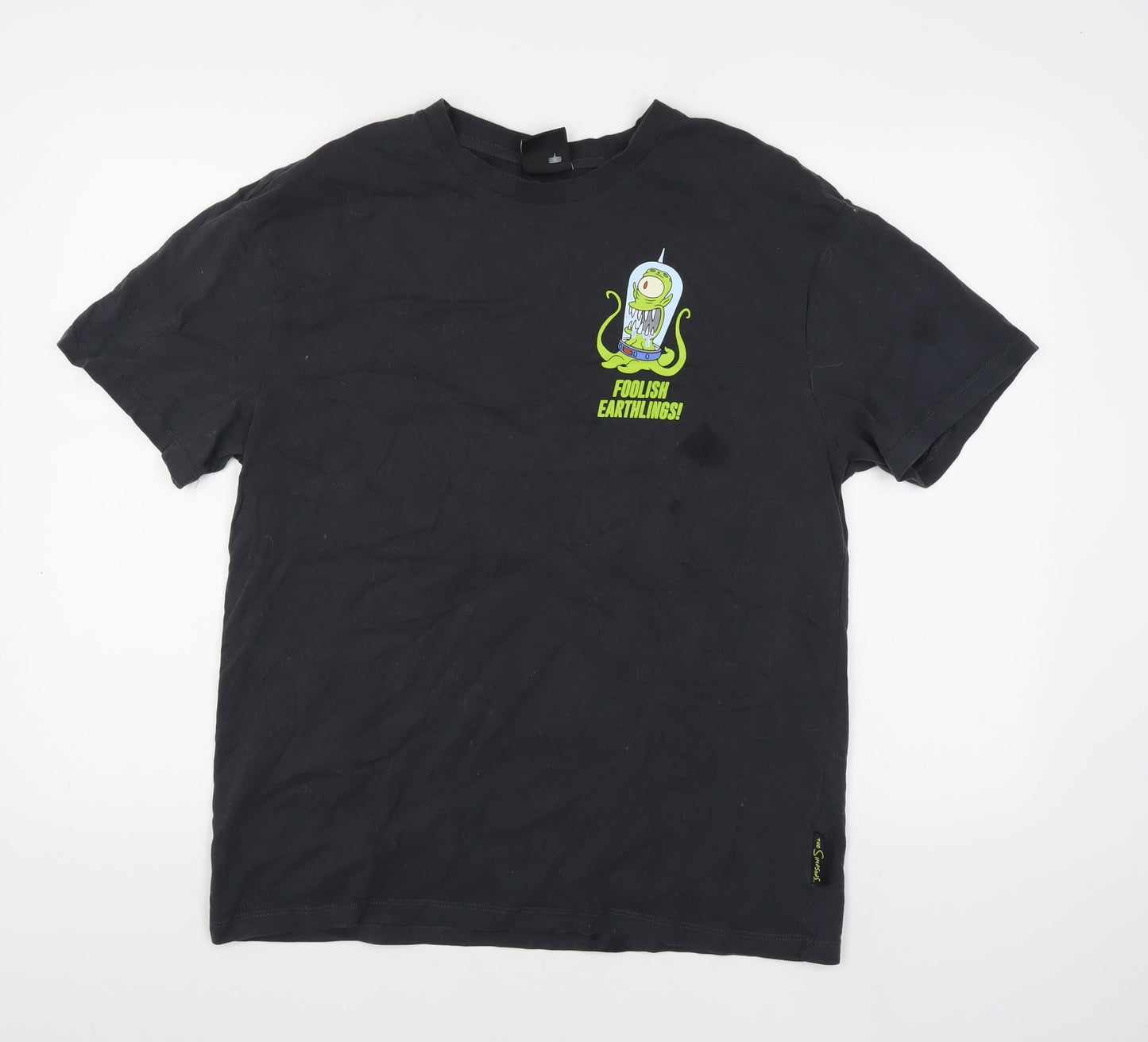 The Simpsons Black Men's M T-Shirt Crew Neck Graphic