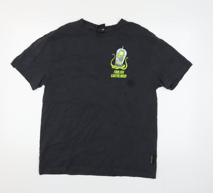 The Simpsons Black Men's M T-Shirt Crew Neck Graphic