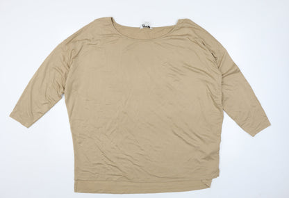 Womens UK Size 16 Friends Like These Beige Basic T-Shirt