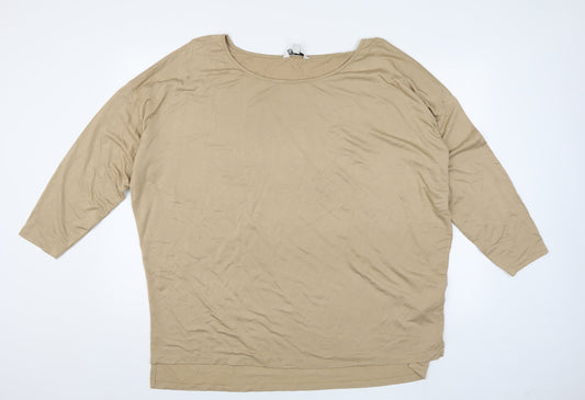 Womens UK Size 16 Friends Like These Beige Basic T-Shirt