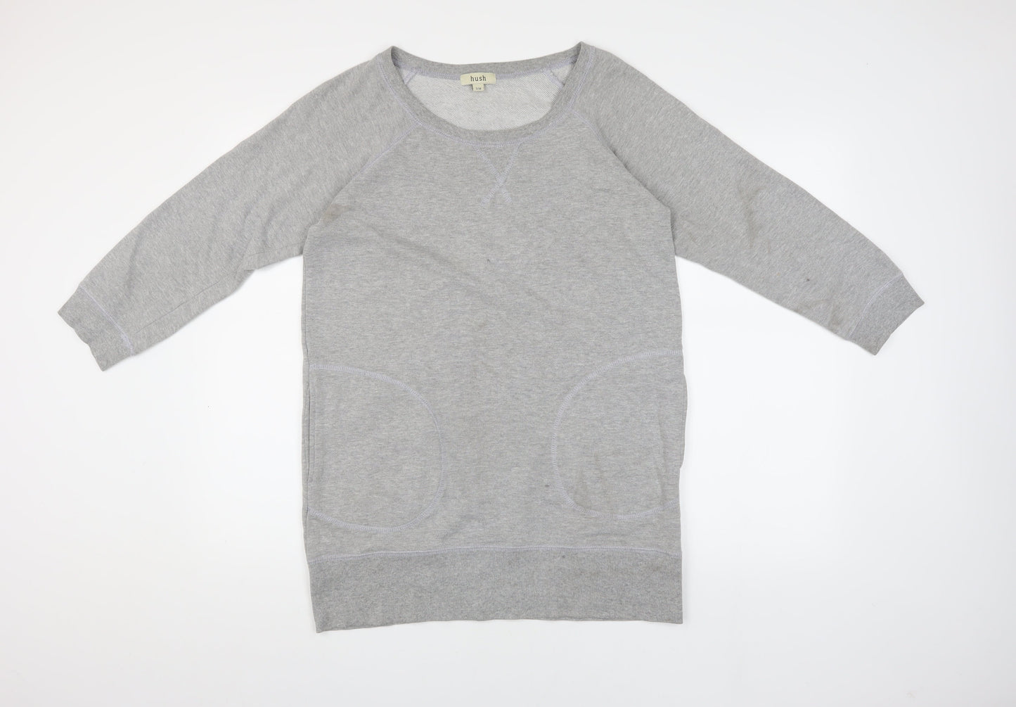 Hush Women's Grey Pullover Jumper, Size S, Relaxed Knit