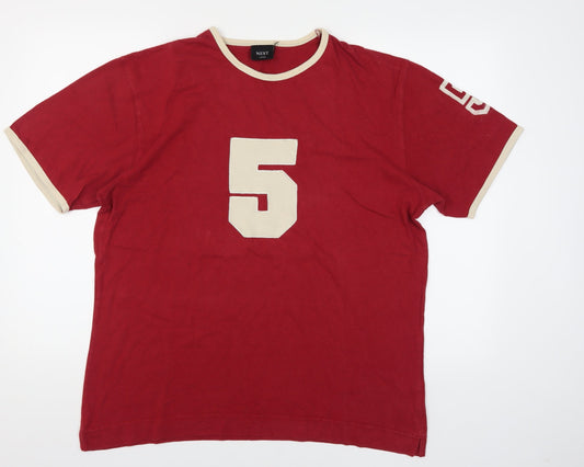 Next Men's Red Graphic Short Sleeve T-Shirt L