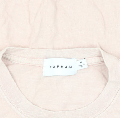 Topman Men's Pink Graphic Medium Retro T-Shirt