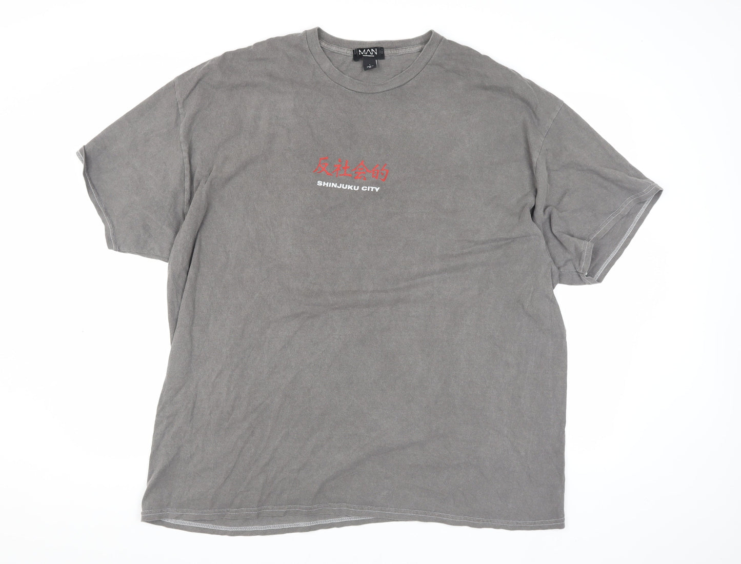Mens UK Size L boohooMAN Grey  T-Shirt
