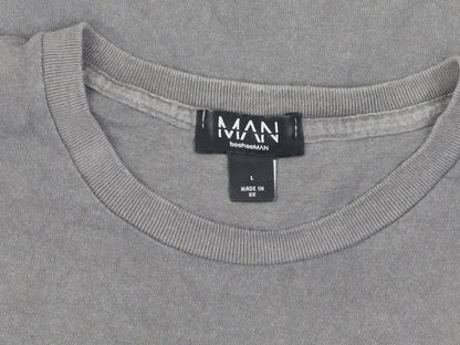 Mens UK Size L boohooMAN Grey  T-Shirt