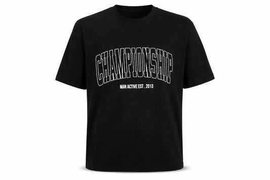 Front view of boohooMAN Men's Black Graphic T-Shirt -, size M