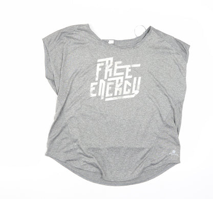 Decathlon Women's Grey Relaxed Activewear T-Shirt