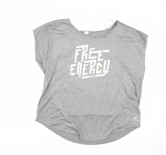 Decathlon Women's Grey Relaxed Activewear T-Shirt