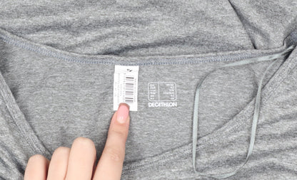 Decathlon Women's Grey Relaxed Activewear T-Shirt