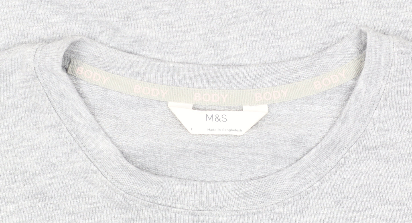 Womens UK Size L Marks and Spencer Grey Basic T-Shirt