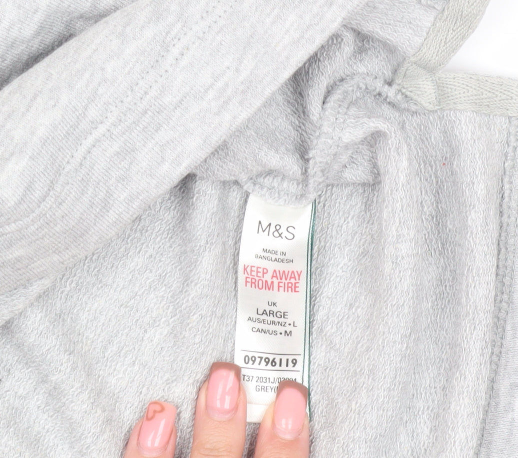 Womens UK Size L Marks and Spencer Grey Basic T-Shirt