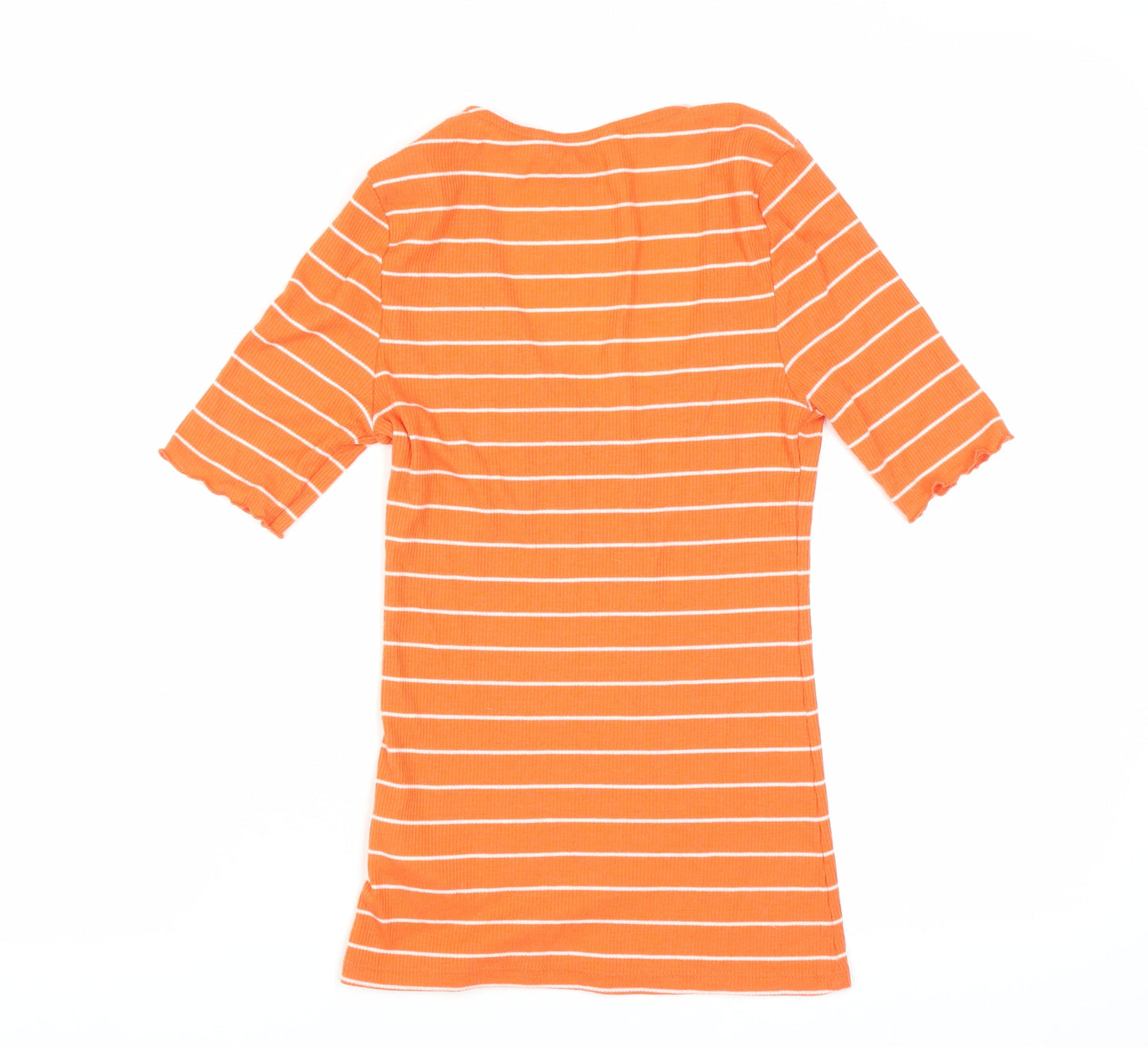 Womens UK Size 10 Red Herring Orange Basic T-Shirt