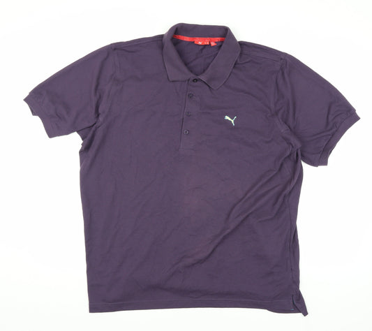 Puma Men's Purple XL Polo Shirt Logo Casual
