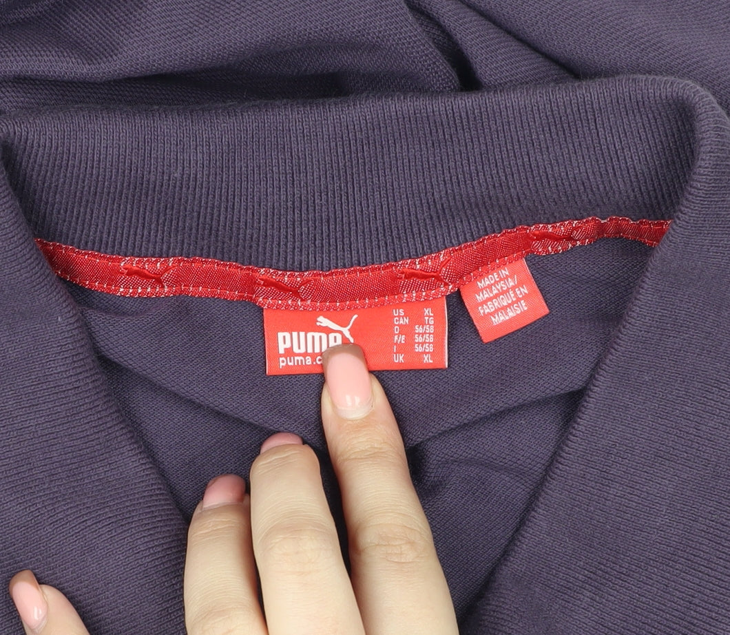 Puma Men's Purple XL Polo Shirt Logo Casual
