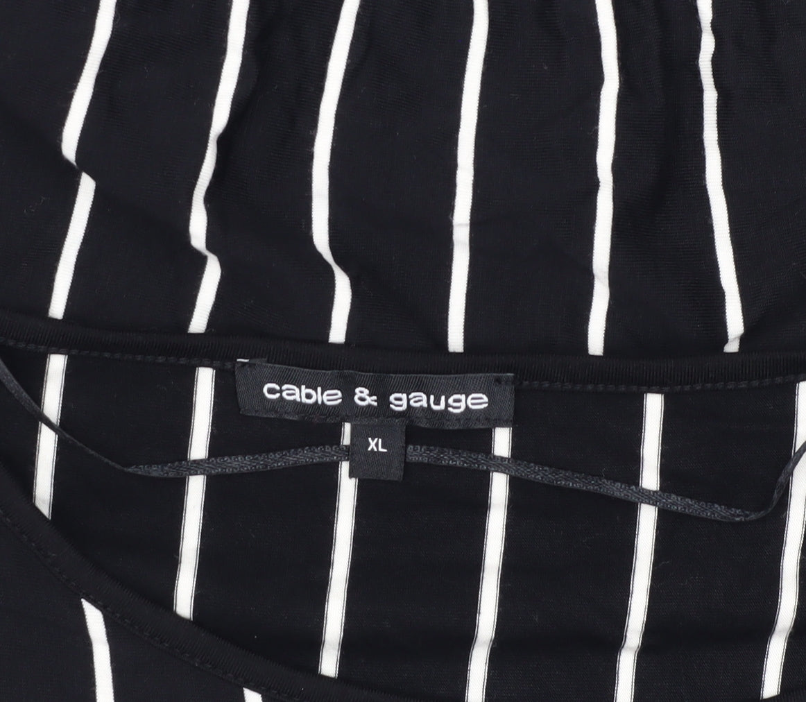 Womens UK Size XL Cable & Gauge Black  Blouse