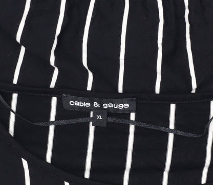 Womens UK Size XL Cable & Gauge Black  Blouse