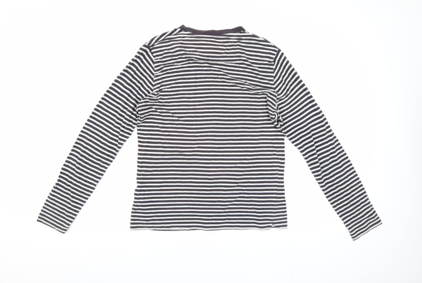 French Connection Women's Striped T-Shirt, M, Black Cotton