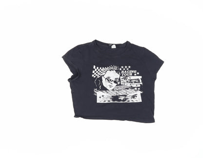 Womens UK Size 12 Divided Black  T-Shirt