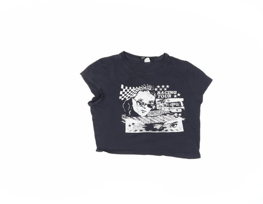 Womens UK Size 12 Divided Black  T-Shirt