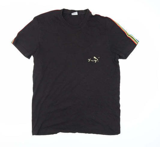 Puma Men’s Black T-Shirt, Medium, Crew Neck