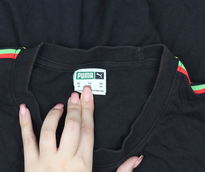 Puma Men’s Black T-Shirt, Medium, Crew Neck