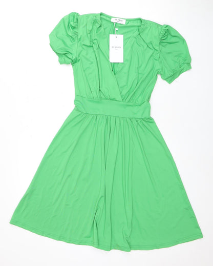BY SWAN Green A-Line Dress - Women Size S, Summer Essential