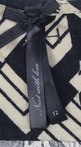 Next Women's Black Geometric Dress, Size 12