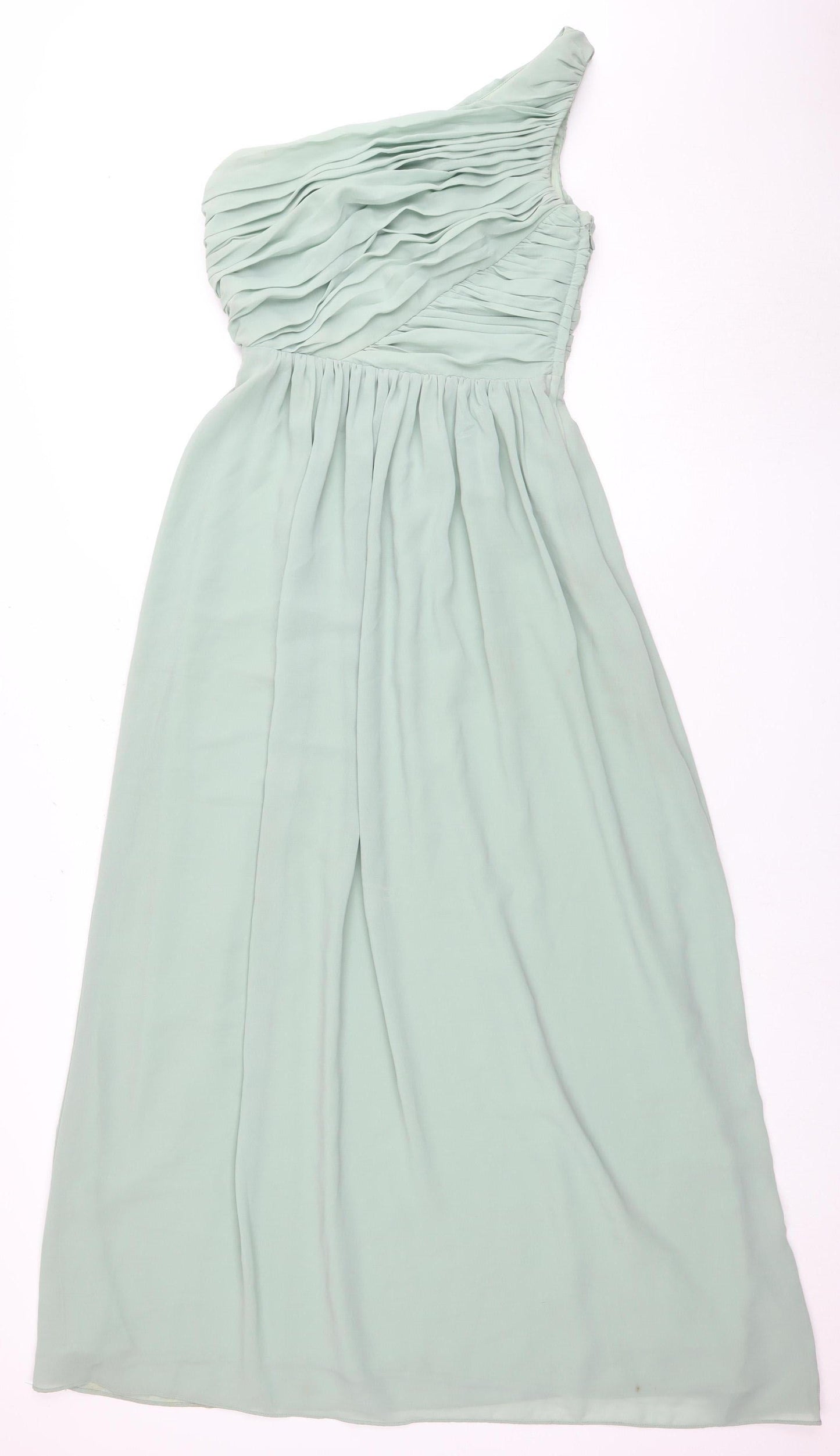 H&M Women's Green Asymmetric Midi Dress Size 8